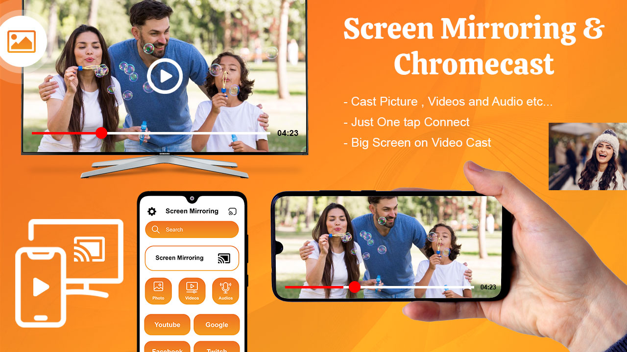 Screen Mirroring Chromecast Miracast Cast to TV Screen Cast